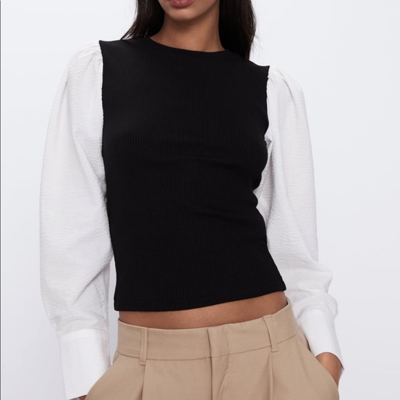 CONTRASTING TOP TRF - Picture 3 of 10